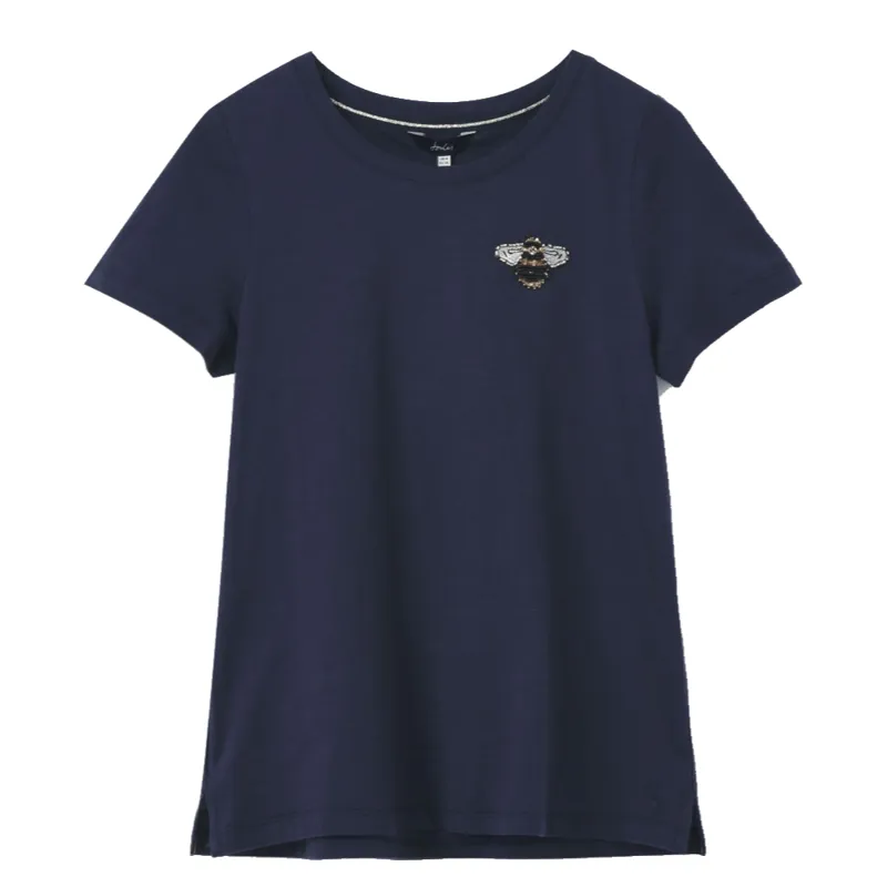 Joules Carley Emb Classic Crew T-Shirt - French Navy Bee